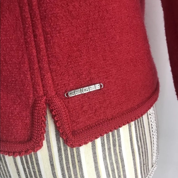 Geiger Boiled Wool Jacket 40 US 8-10 Red Austria - Picture 5 of 5